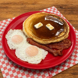 2 Pancakes, 2 Eggs & Bacon or Sausage
