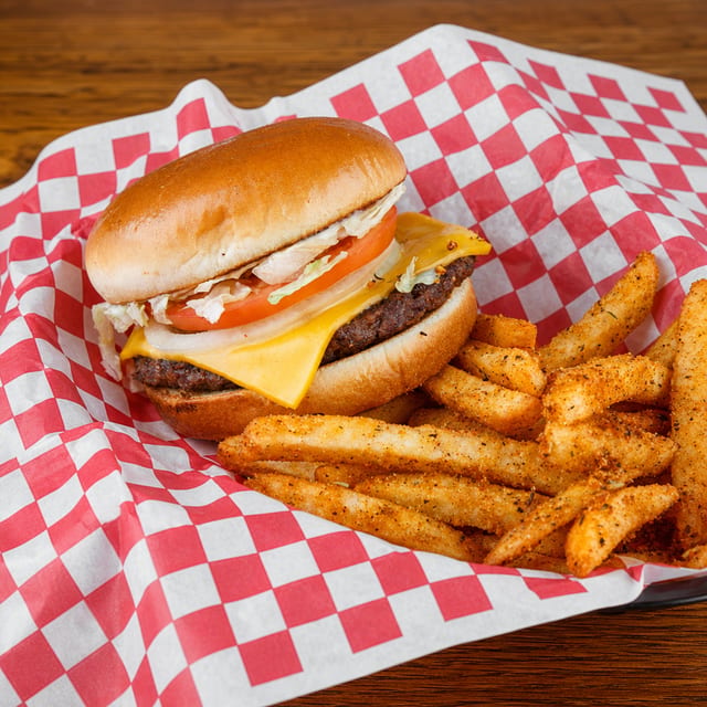 Quarter Pound KY Bison Burger with Cheese.